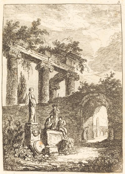 The Statue before the Ruins by Hubert Robert