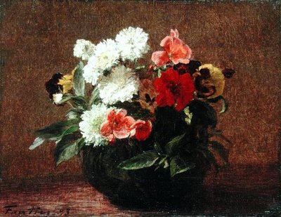 Flowers in a Clay Pot by Ignace Henri Jean Fantin Latour