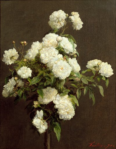 White Roses, 1870 by Ignace Henri Jean Fantin Latour