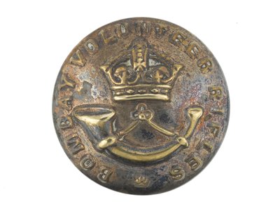 Button, Bombay Volunteer Rifles, pre-1901 by Indian School