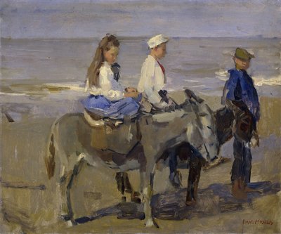 Boy and Girl on Donkeys by Isaac Israels