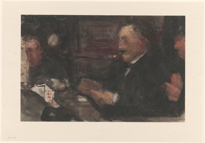 Gentlemen Playing Cards in a Café by Isaac Israels