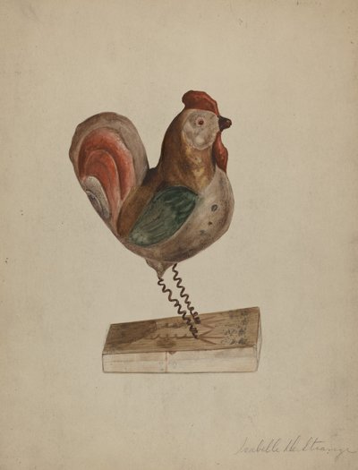 Pa. German Toy Rooster with Bellows by Isabelle De Strange