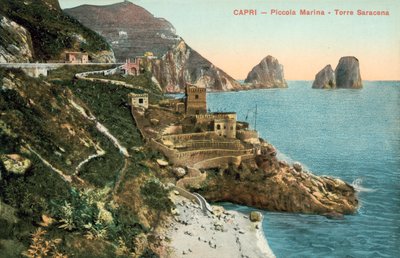 Capri, Italy, Piccola Marina, Saracen Tower by Italian Photographer