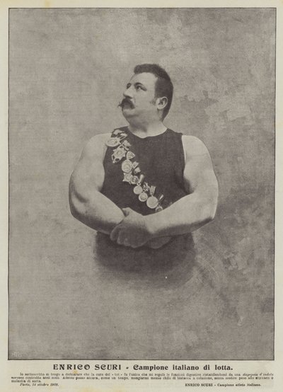 Enrico Scuri, Italian Wrestling Champion by Italian Photographer