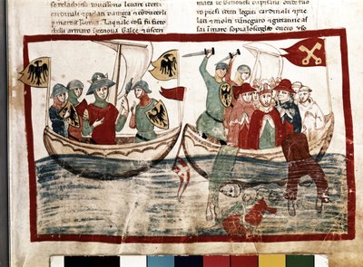 Louis IX with his Crusaders by Italian School
