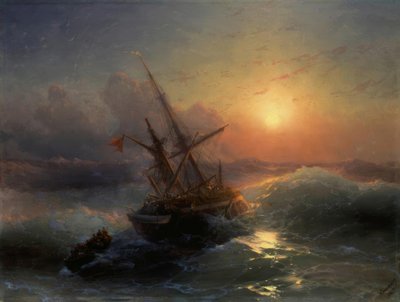 I.K. Aivazovsky, The Shipwreck / Painting, 1888 by Ivan Konstantinovich Aivazovsky