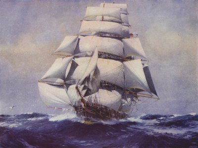 Clipper ship Lightning in full sail by Jack Spurling