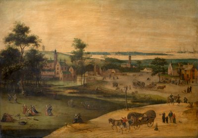 Village at the Scheldt by Jacob Grimmer