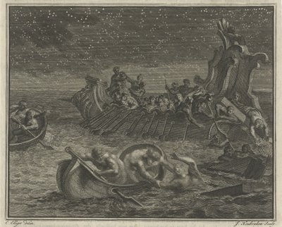 Galley Ship Rescues Shipwrecked People by Jacob Houbraken