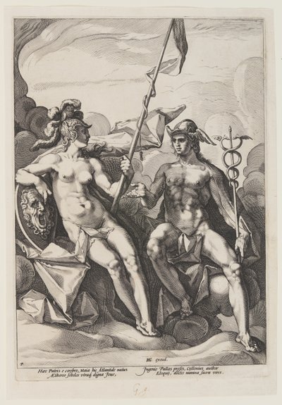 Pallas Athena and Mercury by Jacob Matham