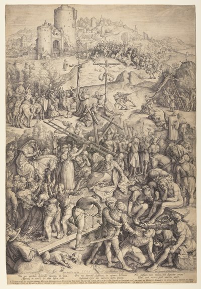 The Mocking, Flagellation, and Crucifixion of Christ by Jacob Matham