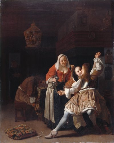 The Embracing Cavalier, c.1660-65 by Jacob Lucasz Ochtervelt