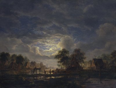 Village on a Canal, 1840 by Jacobus Theodorus Abels