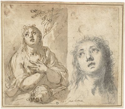 Penitent Magdalene in a Landscape by Jacopo Palma (il Giovane)