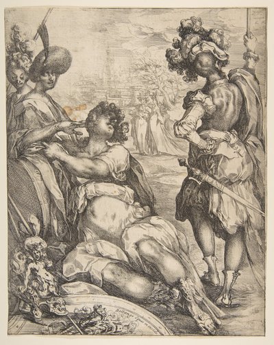 Military Figures outside a City by Jacques Bellange