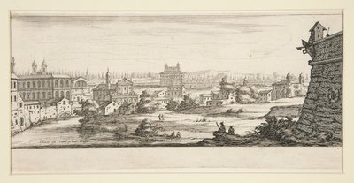 Landscape with Large, Imposing Buildings by Jacques Callot