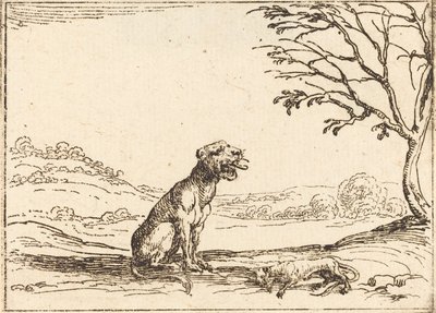 Lioness Mourning Her Cub by Jacques Callot