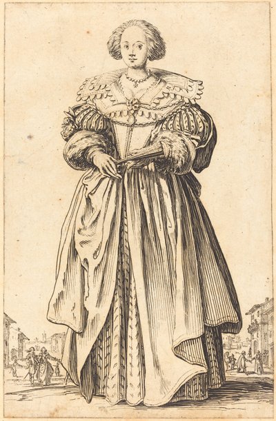 Noble Woman with Fan by Jacques Callot