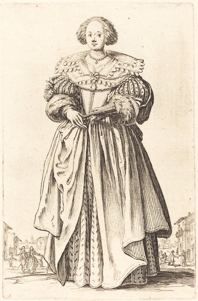 Noble Woman with Fan by Jacques Callot