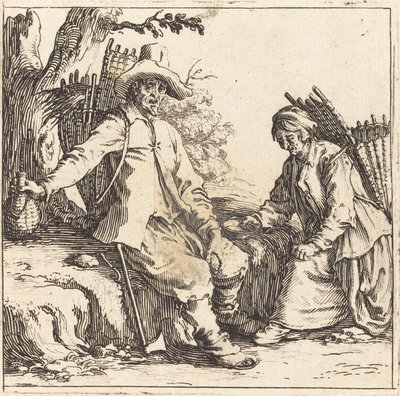 Peasant Couple at Rest by Jacques Callot