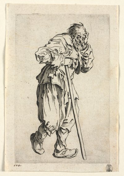 The Beggars: Beggar Leaning on a Stick by Jacques Callot