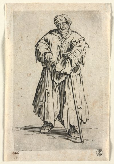 The Beggars: Obese Beggar with Lowered Eyes by Jacques Callot