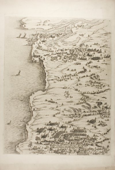 The Siege of La Rochelle, plate one by Jacques Callot