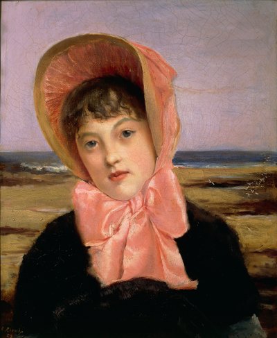 Girl with Pink Hat by Jacques Emile Blanche