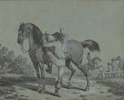 Man Mounting a Horse by Jacques Francois Joseph Swebach