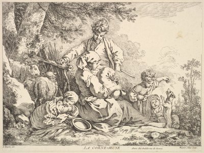 Bagpipes, mid to late 18th century by Jacques Gabriel Huquier