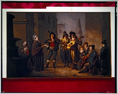 Street Musicians in Revolutionary Costume by Jacques Gamelin