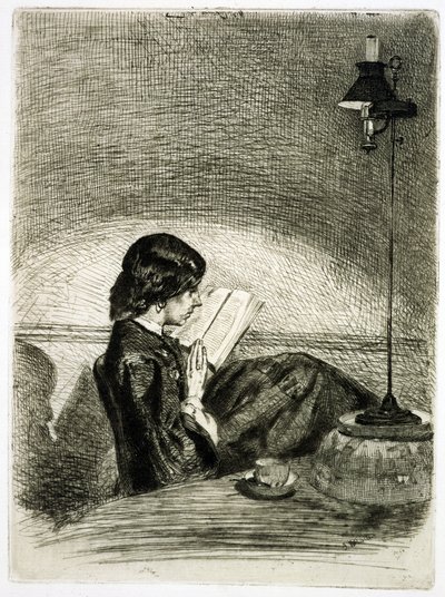 Reading by Lamplight by James Abbott McNeill Whistler