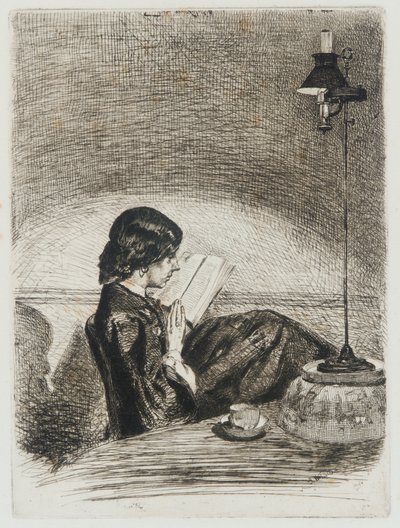 Reading by Lamplight by James Abbott McNeill Whistler