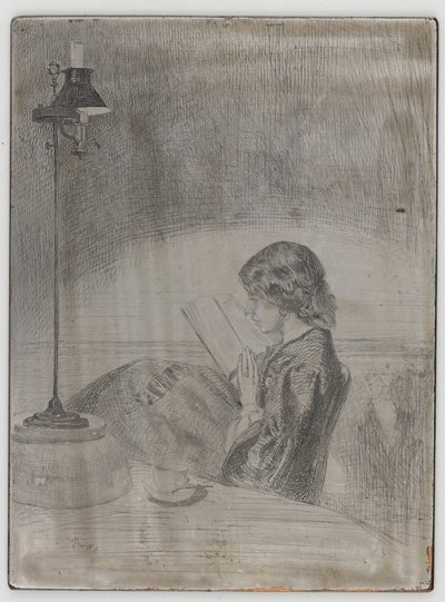Reading by Lamplight by James Abbott McNeill Whistler
