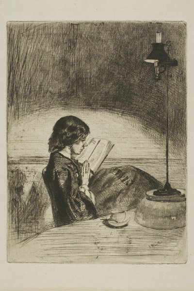 Reading by Lamplight by James Abbott McNeill Whistler