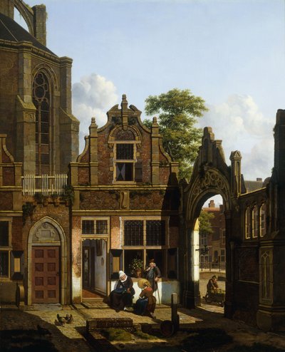 A Dutch Courtyard by Jan Hendrik Verheyen