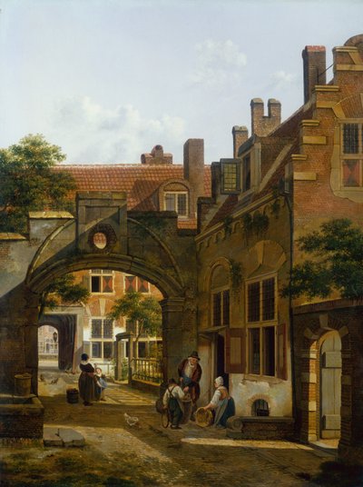 Courtyard in Utrecht by Jan Hendrik Verheyen