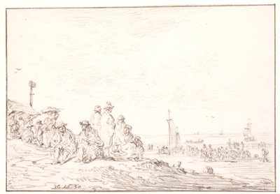 Beach with Many People by Jan Josefsz van Goyen