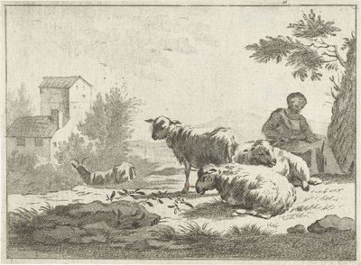 Shepherdess with Flock of Sheep by Jan Matthias Cok