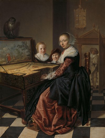 Woman Playing the Virginal by Jan Miense Molenaer