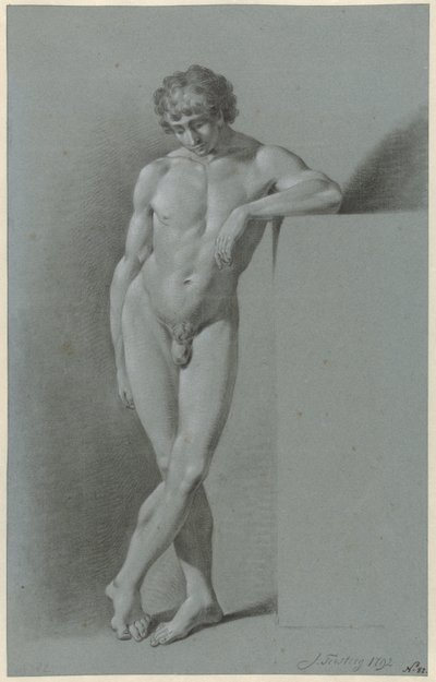 Standing Male Nude with Crossed Legs by Jan Tersteeg