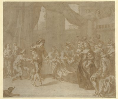 Dancing Couple at a Party by Jan Verkolje (I)