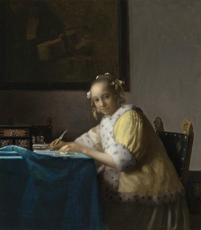 A Lady Writing by Johannes Vermeer