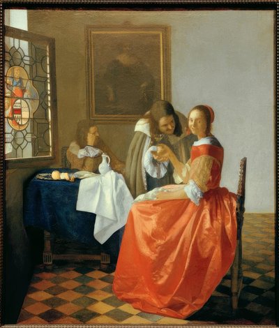 The Girl with the Wine Glass by Jan Vermeer van Delft