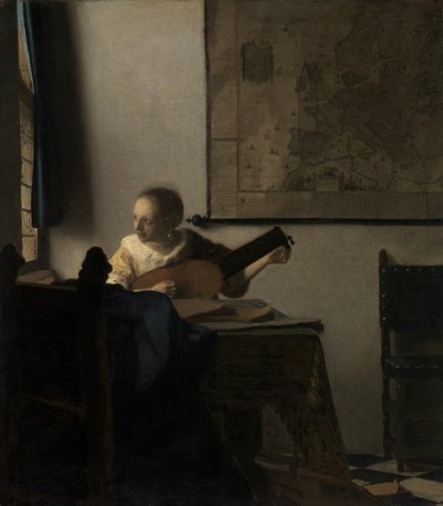 Young Woman with a Lute by Jan Vermeer van Delft