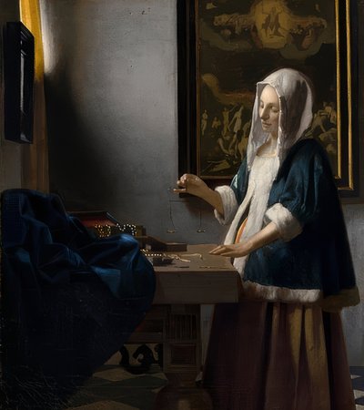 Woman with a Balance. Around 1664 by Jan Vermeer van Delft