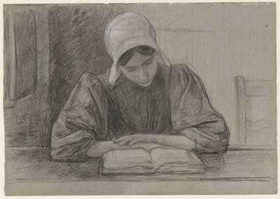 Reading Girl with Cap by Jan Veth