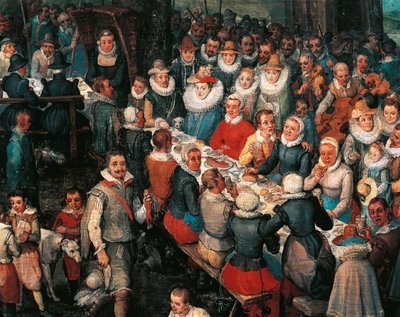 Wedding Banquet (detail) by Jan the Elder Brueghel