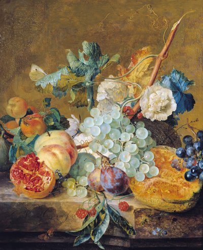 Flowers and Fruit by Jan van Huysum